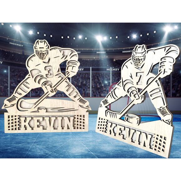 Personalized HOCKEY Sign Laser Engraved Gift Custom Plaque Sports Trophy - Picture 3 of 3